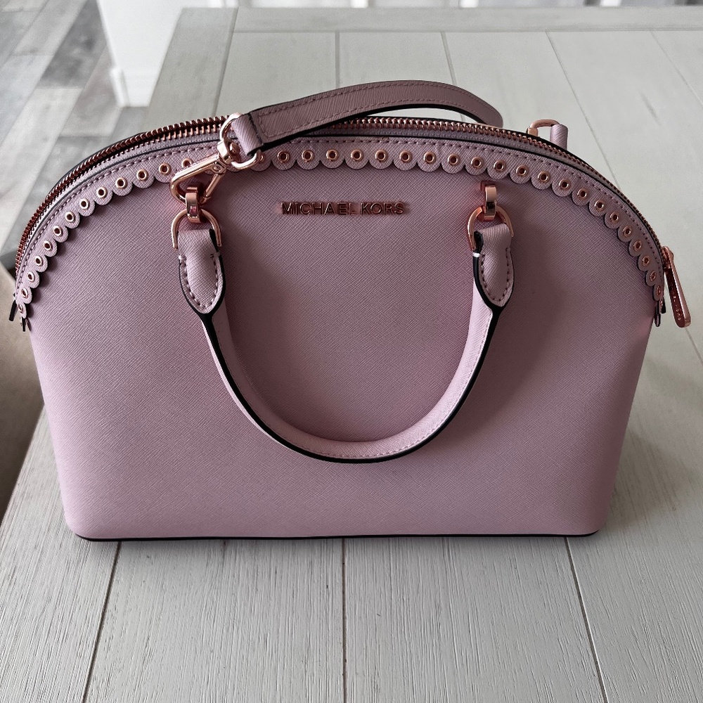 Michael Kors Rose Gold Pink Large Dome Satchel Never Used